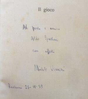 (Autografo) Michele Vincieri - Il gioco  [Mursia, 1959] - immagine 2