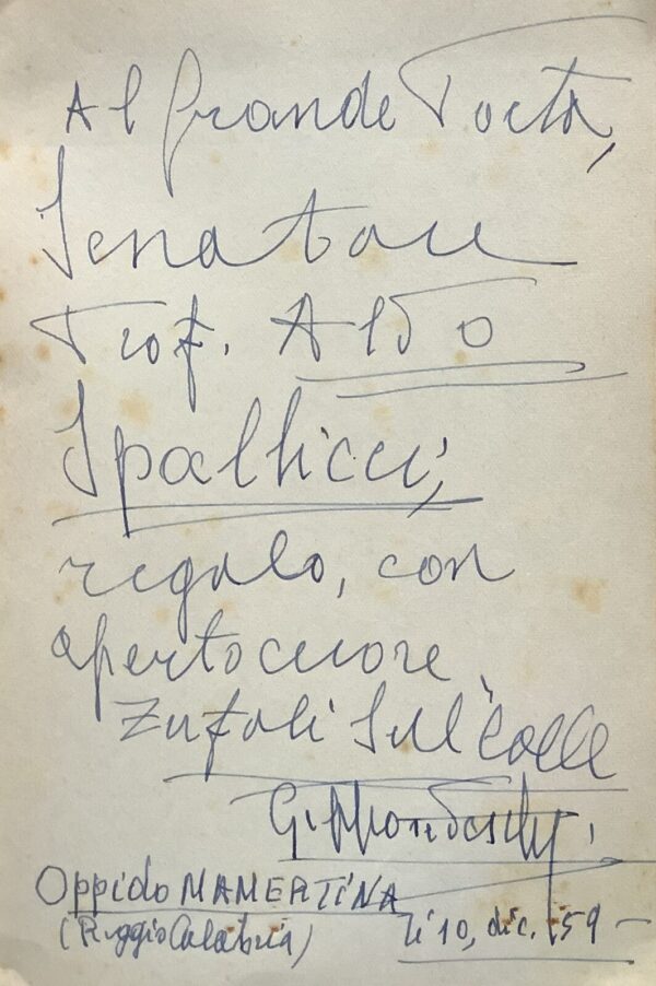 (Autografo) Geppo Tedeschi - Zufoli sul colle   [Corso Editore, 1957]