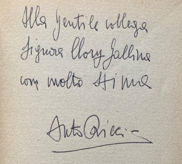 /Autografo) Anto Ricci - Il vento e la quercia   [Gastaldi, 1954]