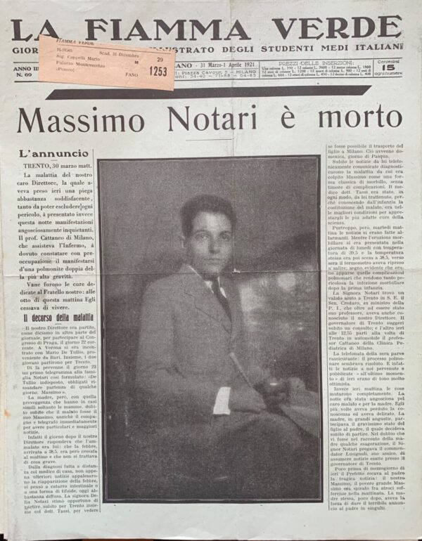 La Fiamma Verde n° 1-120 - Anno III. Giornale Quotidiano Illustrato degli Studenti Italiani   [Istituto Editoriale italiano Milano, 1921]
