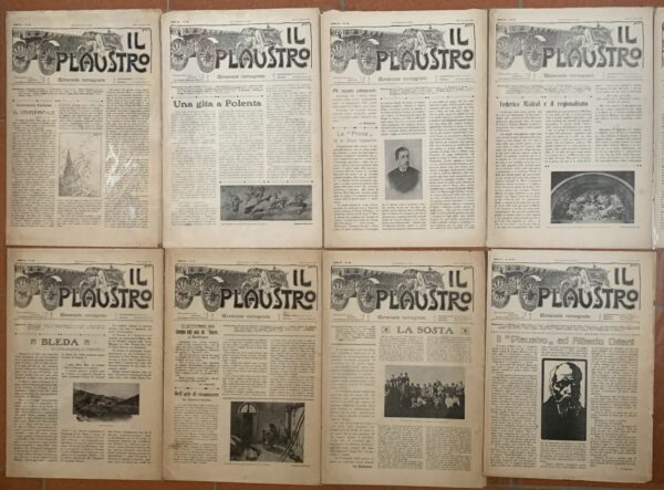 Aldo Spallicci - Il Plaustro. Quindicinale di illustrazione romagnola / Serie completa n° 1-50   [Tip. Bombardini Forlì, 1911-1914]