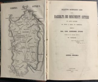 Giovanni Spano - Bollettino archeologico sardo ossia Raccolta dei monumenti antichi in ogni genere di tutta l'isola di Sardegna / 10 annate in 2 volumi   [Tipografia Timon Cagliari 1855-1864]