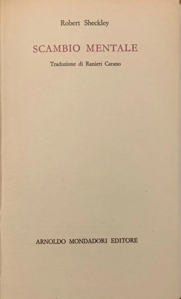 Robert Sheckley - Scambio mentale [Mondadori, 1968]