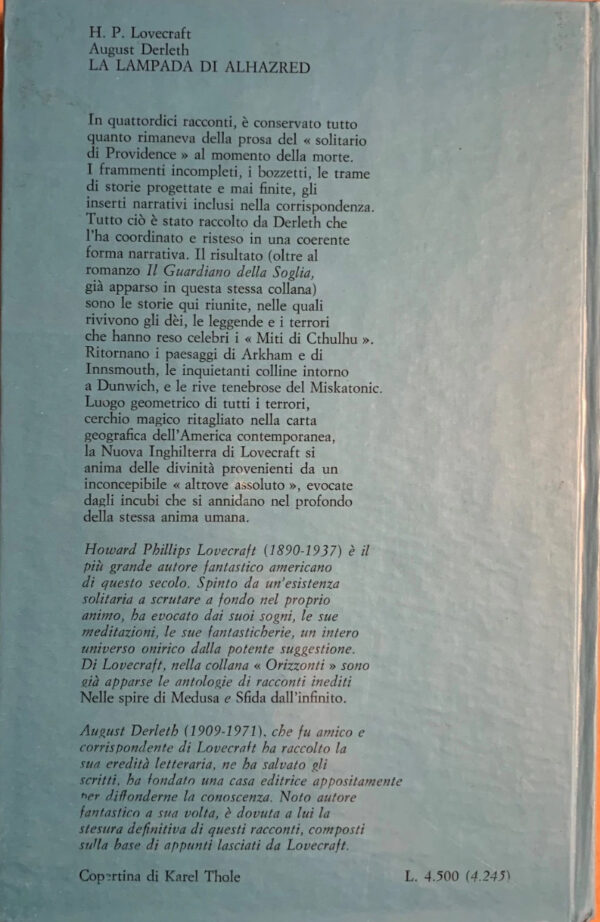 H. P. Lovecraft e August Derleth - La lampada di Alhazred [Fanucci, 1977]