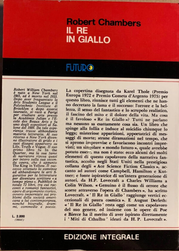 Robert Chambers - Il Re in giallo [Fanucci, 1975]