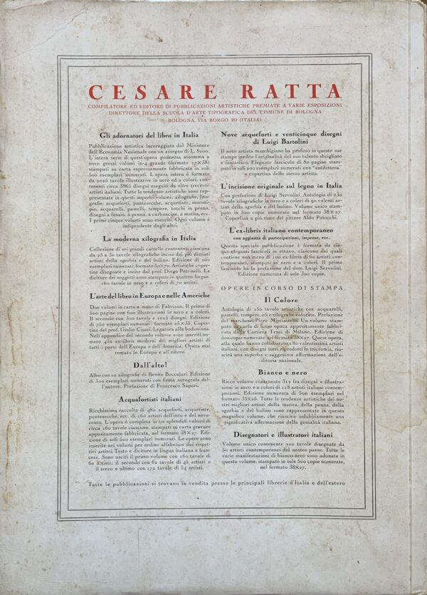 Cesare Ratta - L'arte della litografia in Italia   [Ratta Editore Bologna, 1929]