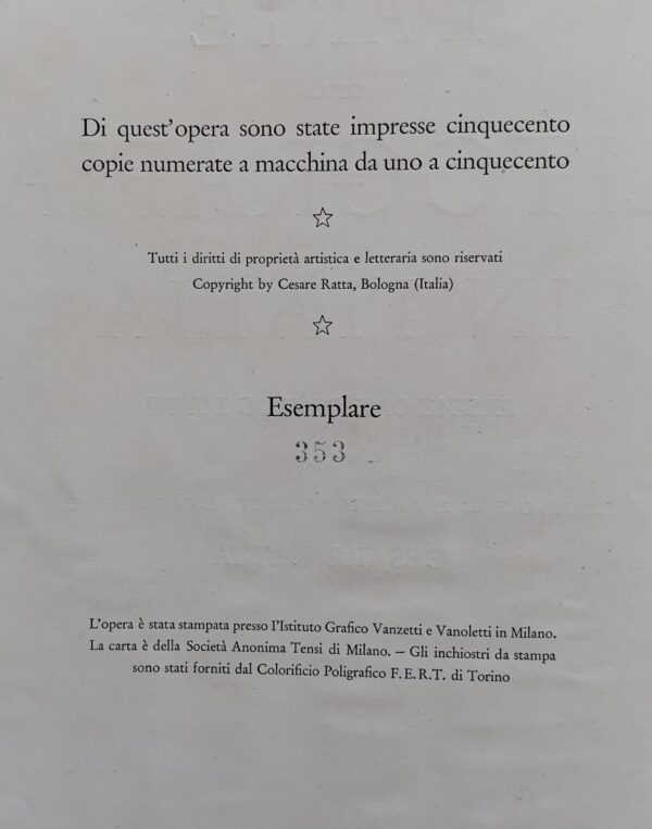 Cesare Ratta - L'arte della litografia in Italia   [Ratta Editore Bologna, 1929]