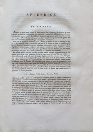 Giovanni Antolini - Idee elementari di architettura civile  [Fratelli Masi Bologna, 1813] e Giovanni Antolini - Le rovine di Veleia   [Società Tipografica Classici Italiani Milano, 1819] - immagine 4