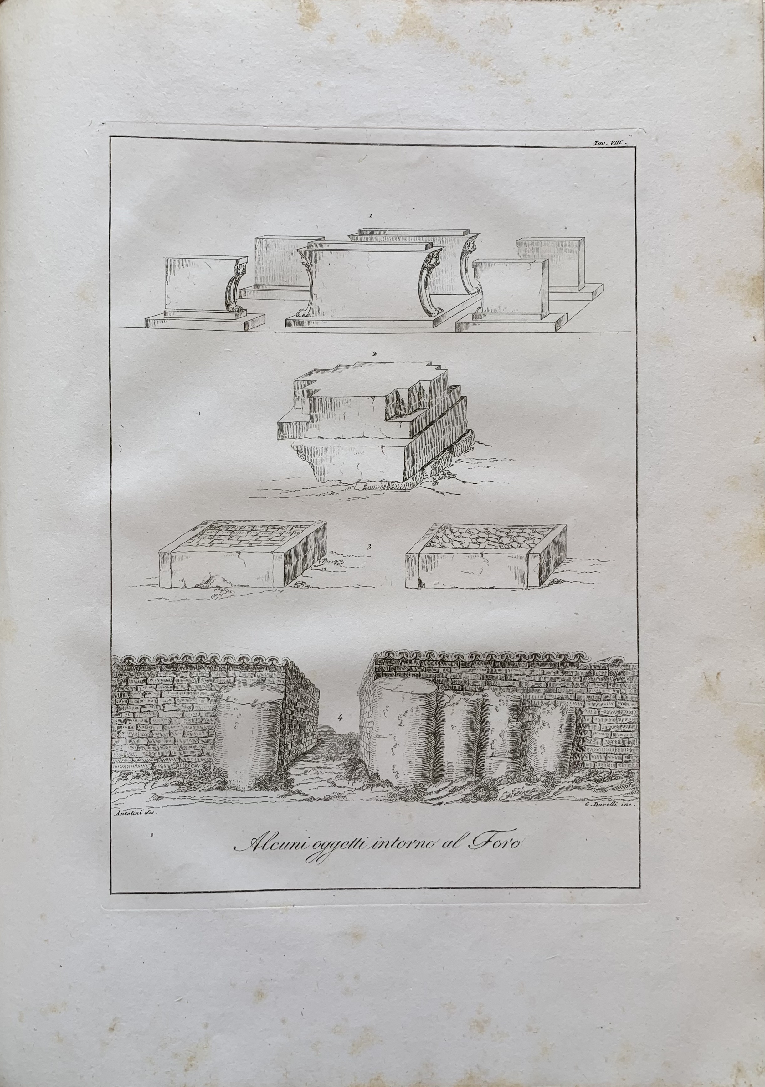 Giovanni Antolini - Idee elementari di architettura civile  [Fratelli Masi Bologna, 1813] e Giovanni Antolini - Le rovine di Veleia   [Società Tipografica Classici Italiani Milano, 1819] - immagine 9