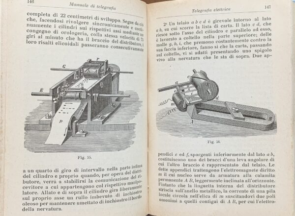 Rinaldo Ferrini e Carlo Cantani - Manuale di telegrafia elettrica, aerea, sottomarina e senza fili   [Hoepli Milano, 1916]