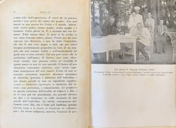 Nicola Gay - I miei rapporti con Tolstoi e la sua famiglia. Con 64 lettere inedite di Leone Tolstoi   [Sansoni Firenze, 1936]