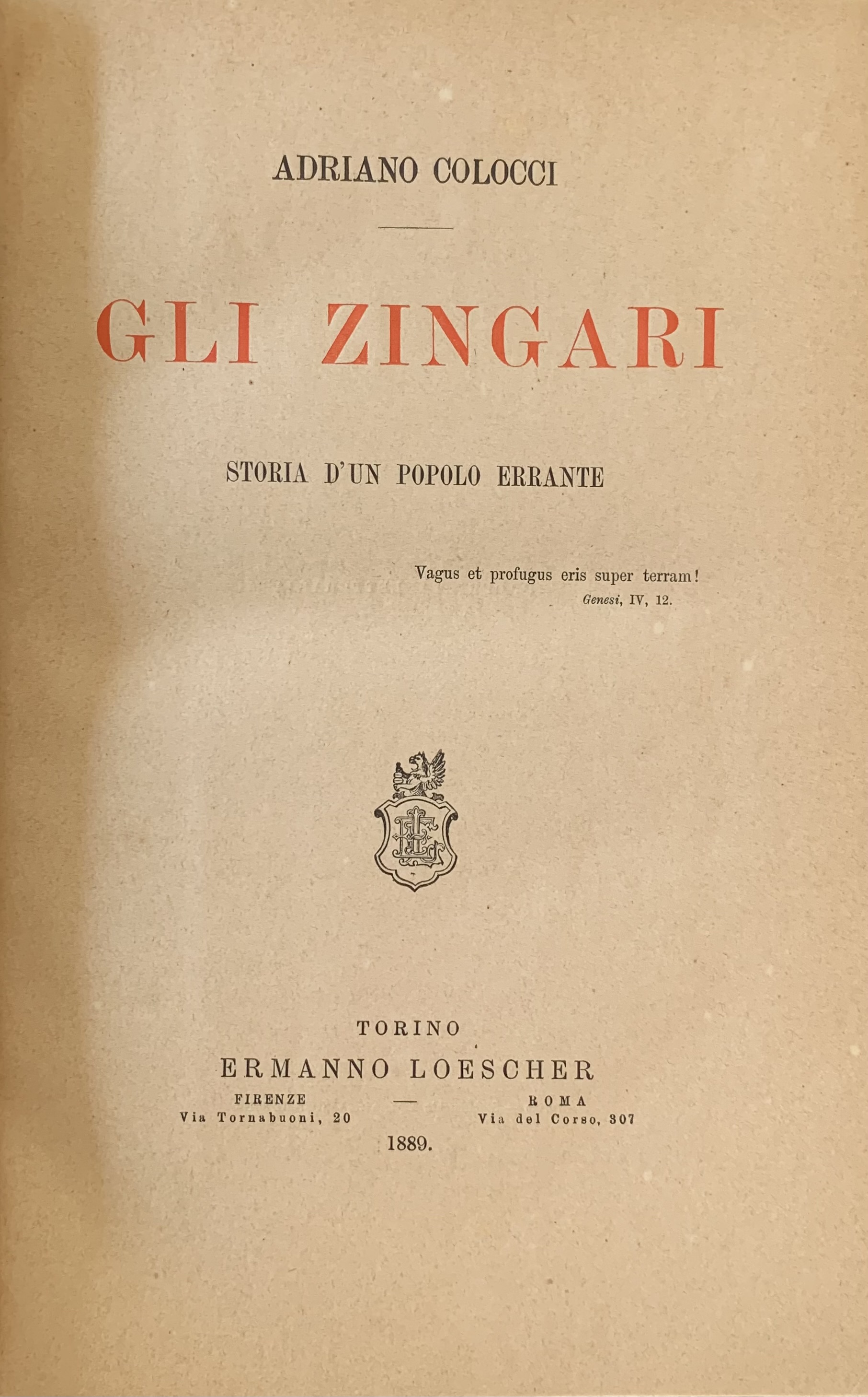 Adriano Colocci - Gli Zingari. Storia d