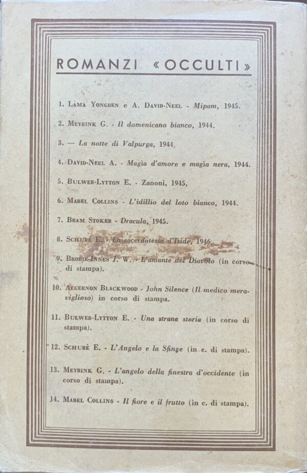 Algernon Blackwood - Il medico miracoloso (John Silence)   [Fratelli Bocca Milano, 1946]