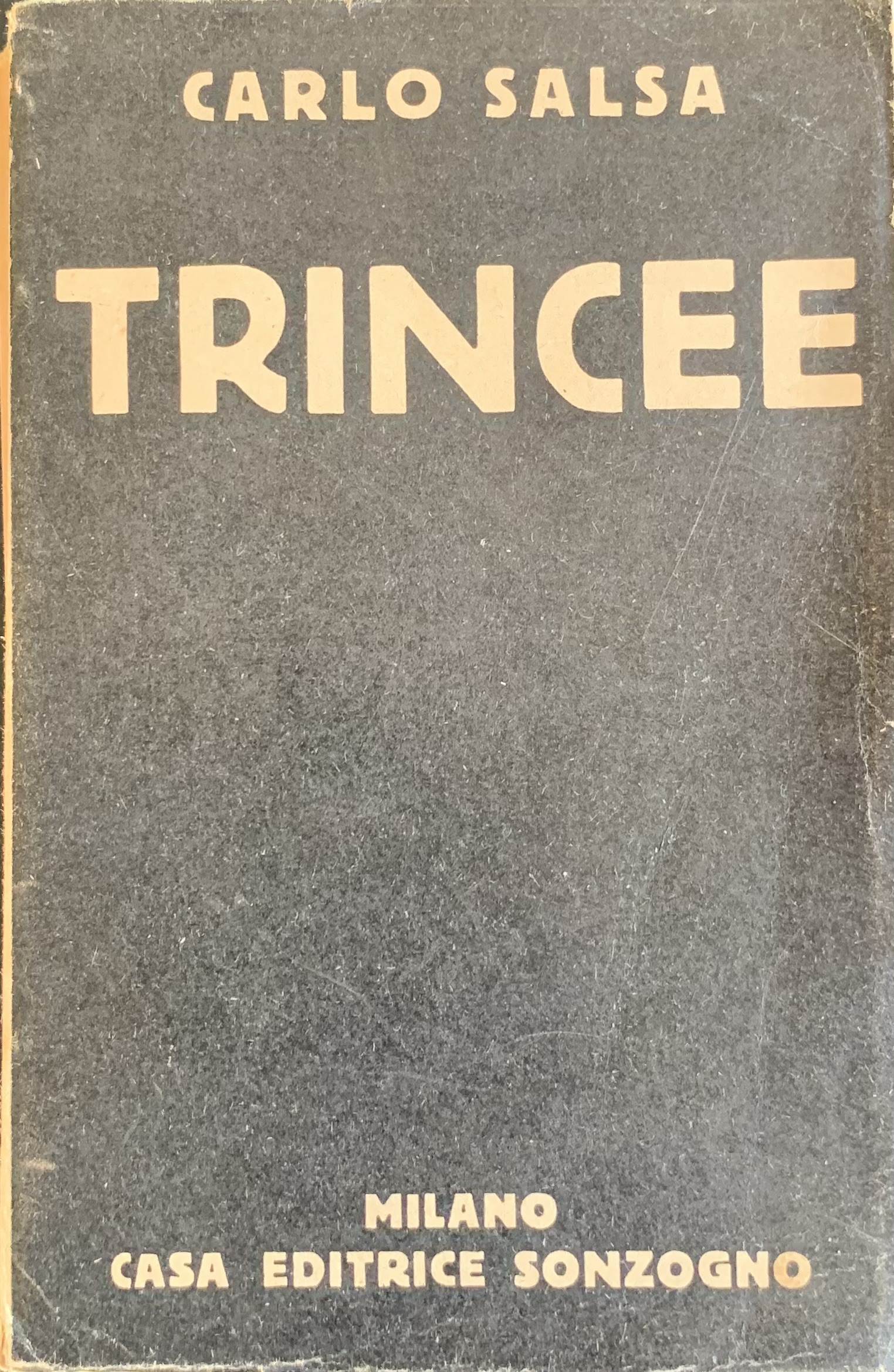 Salsa, Carlo - Trincee. Confidenze di un fante   [Sonzogno Milano, 1930] - immagine 1
