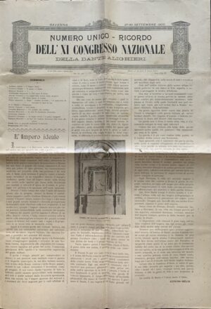 Oriani, Alfredo e altri - Ricordo dell'XI Congresso Nazionale della Dante Alighieri. Numero unico   [Tipografia Ravegnana Ravenna, 1900]