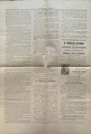 Oriani, Alfredo e altri - Ricordo dell'XI Congresso Nazionale della Dante Alighieri. Numero unico   [Tipografia Ravegnana Ravenna, 1900] - immagine 2