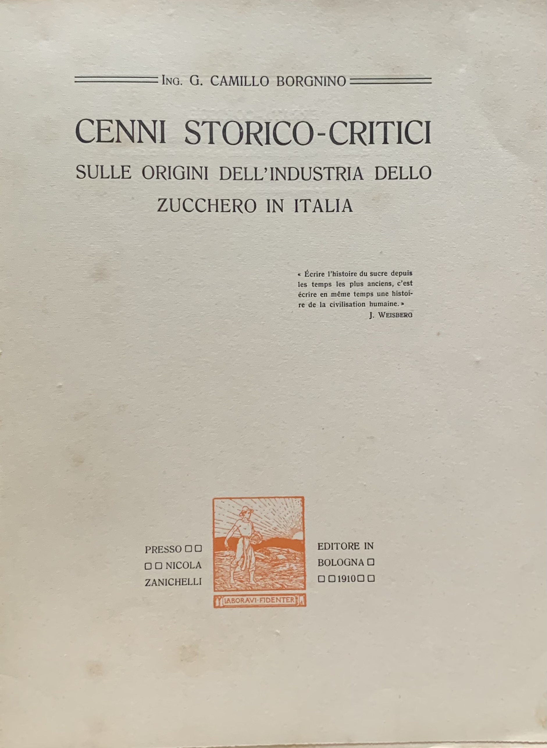 Borgnino, G. Camillo - Cenni storico-critici sulle origini dell
