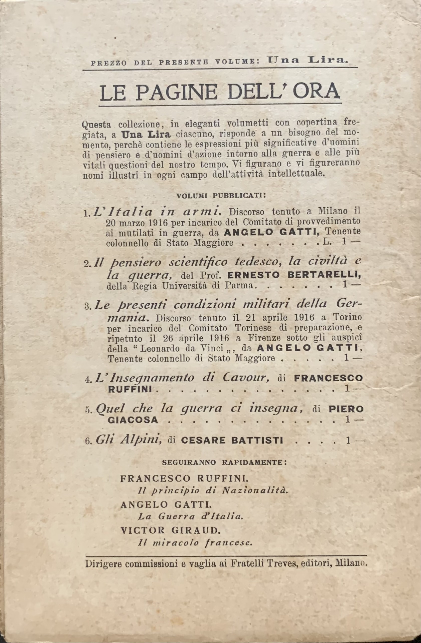 Battisti, Cesare - Gli Alpini   [Fratelli Treves Milano, 1916] - immagine 2
