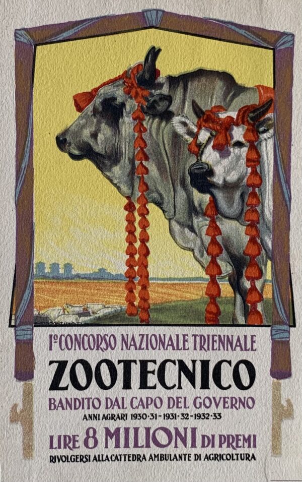 Cartolina d'epoca - 1° Concorso Nazionale Triennale Zootecnico 1930