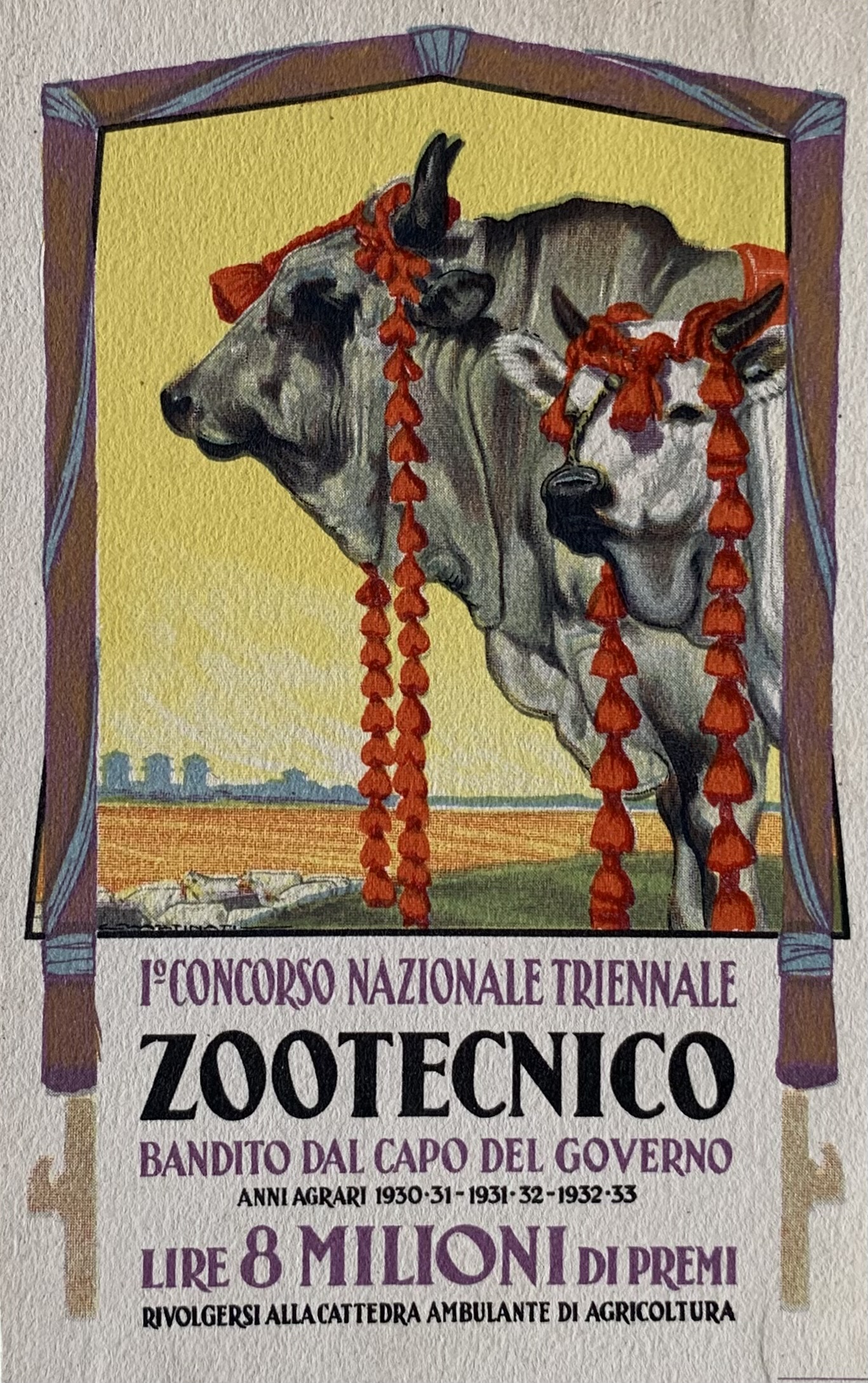 Cartolina d'epoca - 1° Concorso Nazionale Triennale Zootecnico 1930 - immagine 1