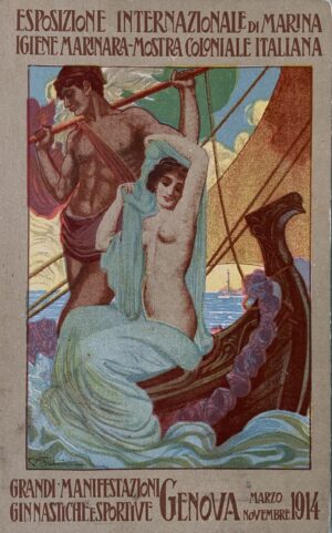 Cartolina d'epoca - Esposizione Internazionale di Marina e Igiene Marinara Genova 1914