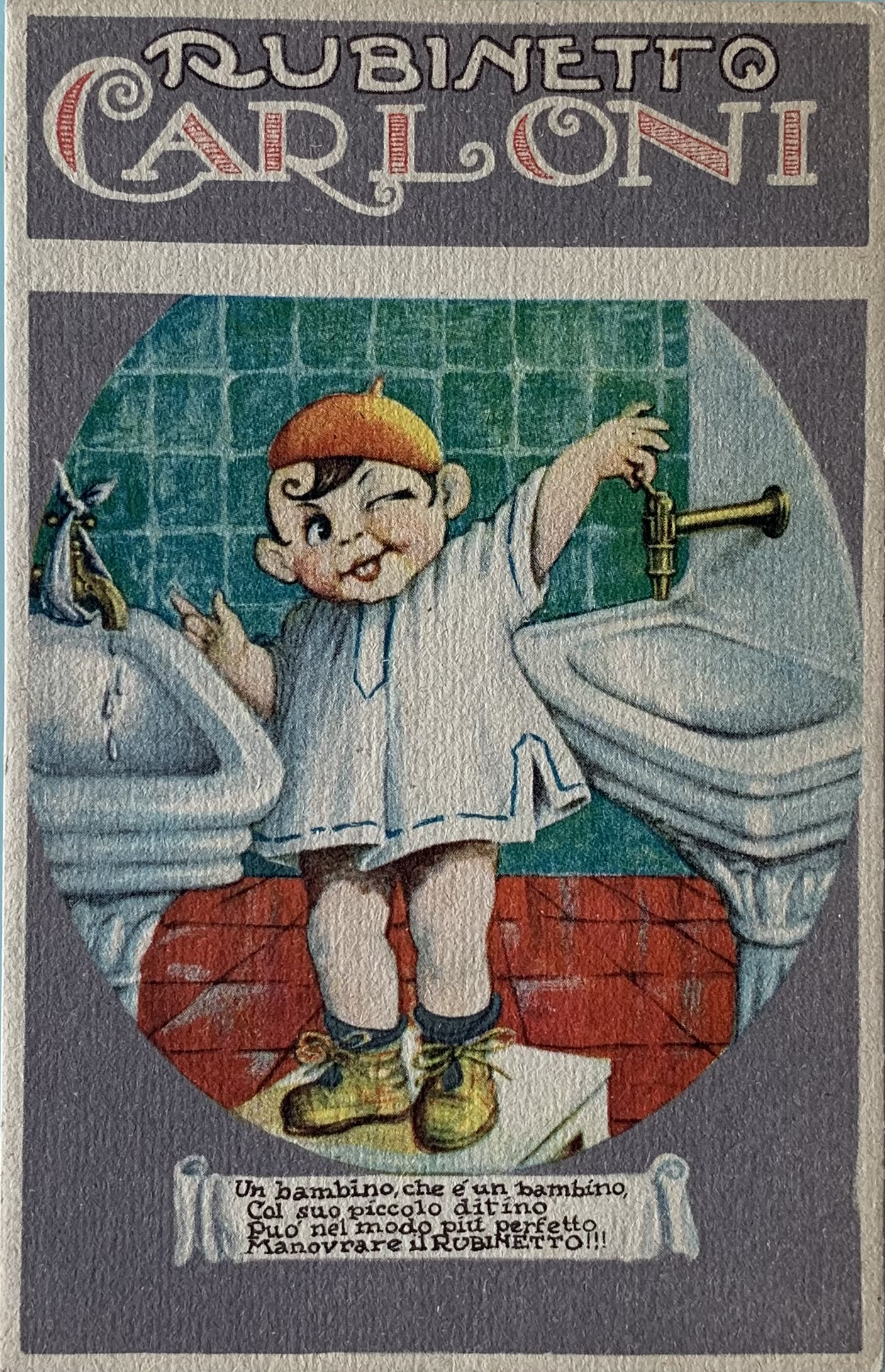 Cartolina d'epoca - Rubinetto Carloni Milano 1930 - immagine 1