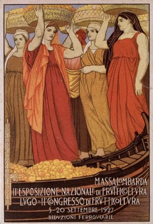 Cartolina d'epoca - II^ Esposizione Nazionale di Frutticoltura Massalombarda 1927