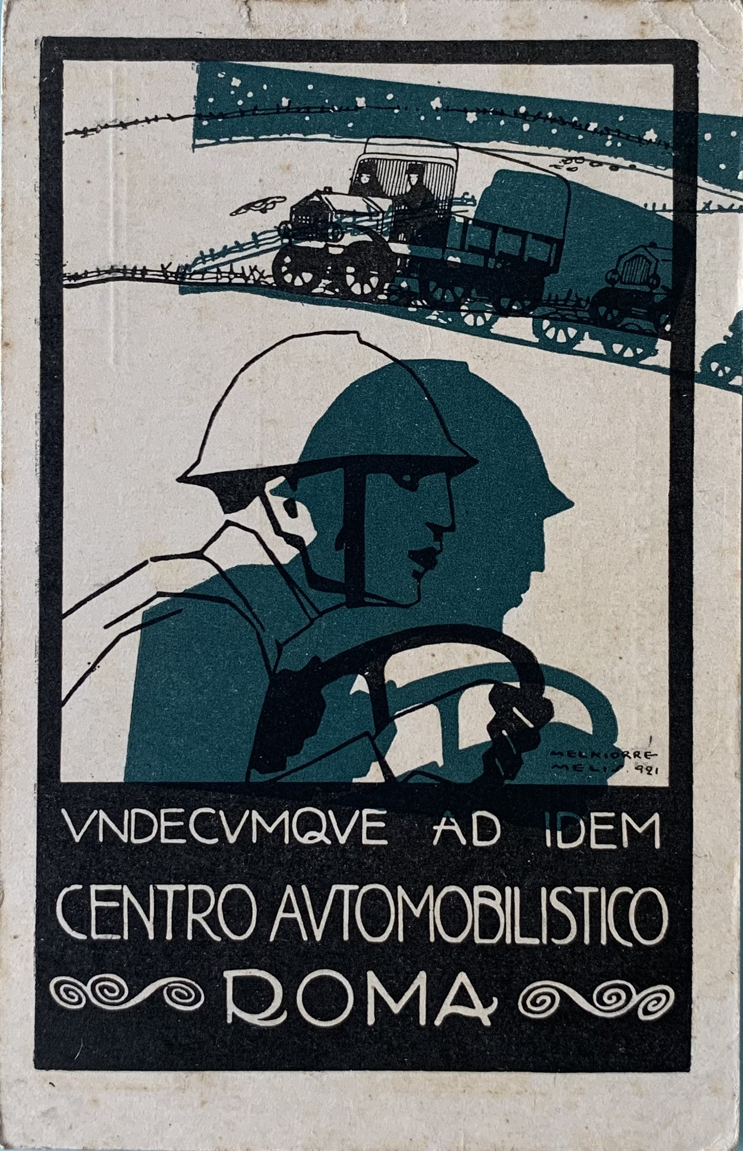 Cartolina d'epoca - Centro Automobilistico Roma 1921 - immagine 1