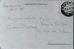 Cartolina d'epoca - Raid Baracca. VI° Centenario Dantesco Ravenna 1921 - immagine 2