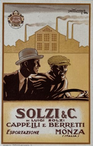 Cartolina d'epoca - Cappelli e Berretti Solzi & C. Monza 1929