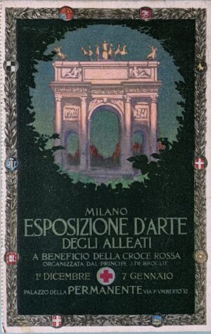 Cartolina d'epoca - Esposizione d'Arte degli Alleati Milano 1916