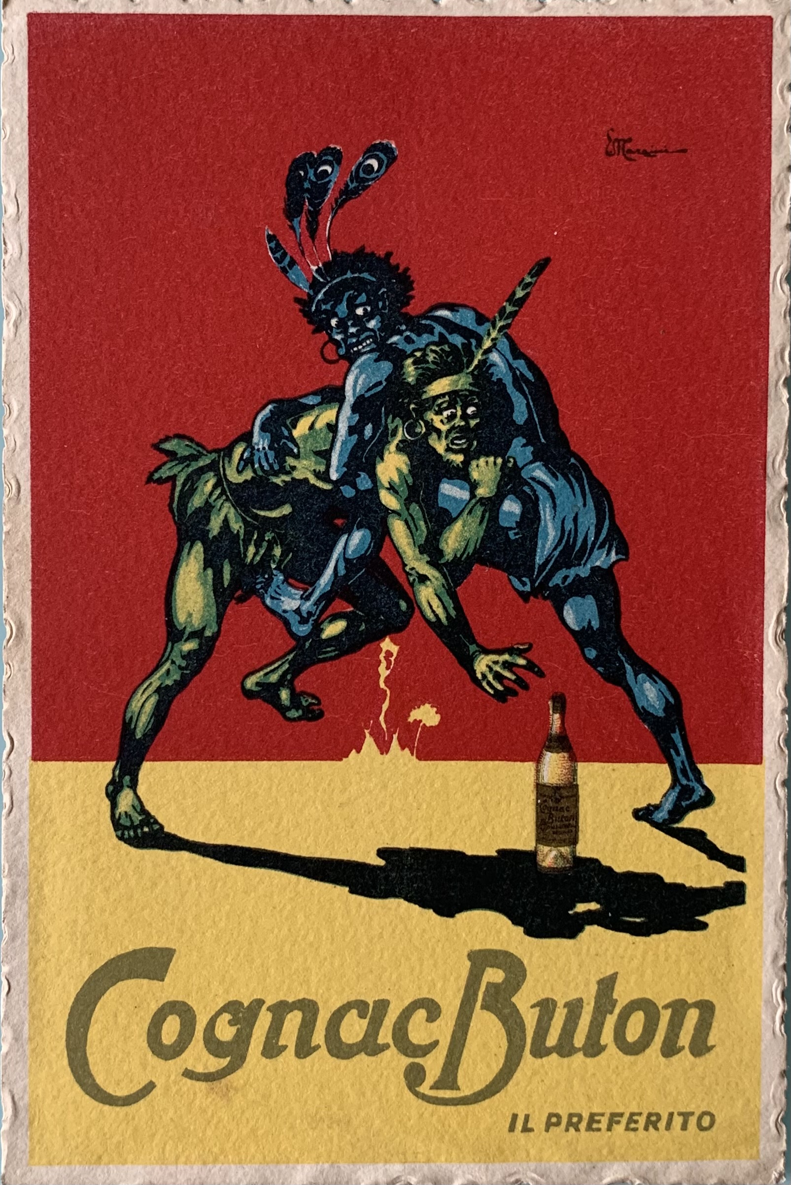 Cartolina d'epoca - Cognac Buton. Il Preferito Bologna 1930 - immagine 1