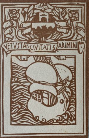 Cartolina d'epoca - Civica Biblioteca Gambalunga Rimini 1925