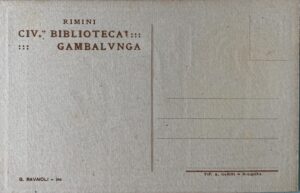Cartolina d'epoca - Civica Biblioteca Gambalunga Rimini 1925 - immagine 2