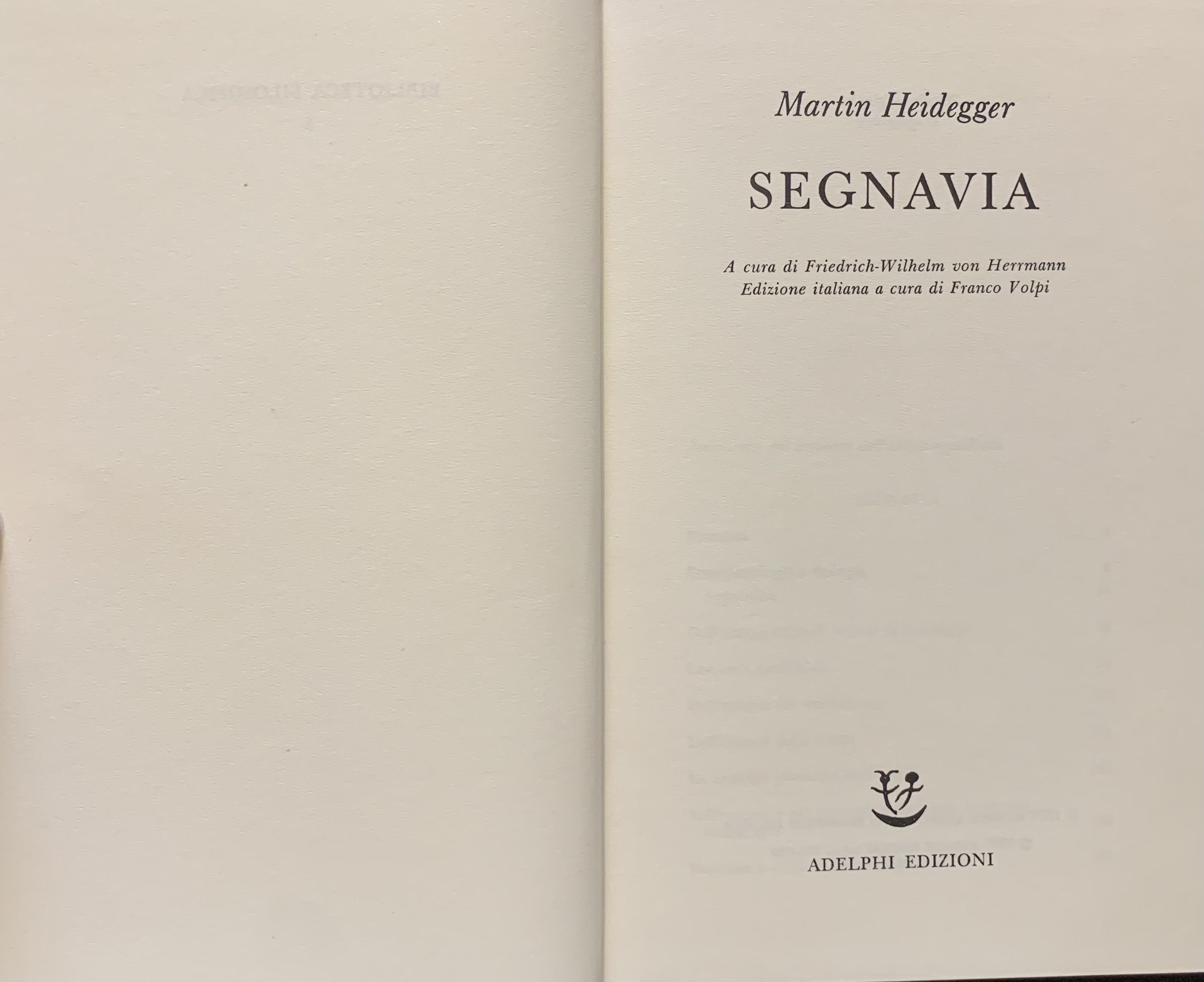 Heidegger, Martin - Segnavia   [Adelphi Milano, 1987] - immagine 3