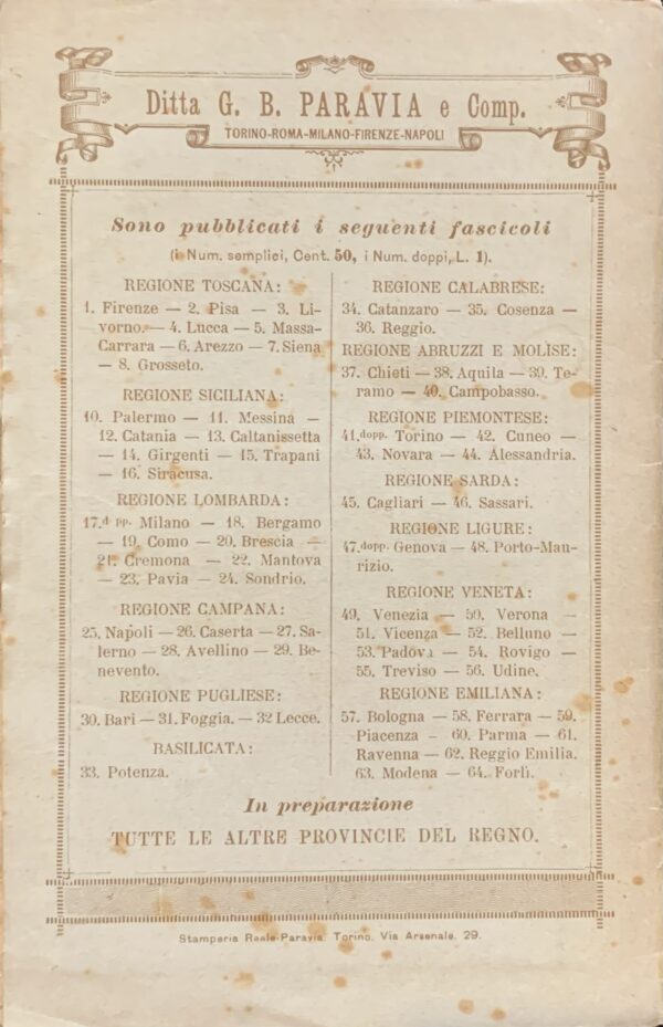 Corti, Siro - Le provincie d'Italia sotto l'aspetto geografico e storico. Regione Emiliana. Provincia di Ravenna   [Paravia Torino, 1894]
