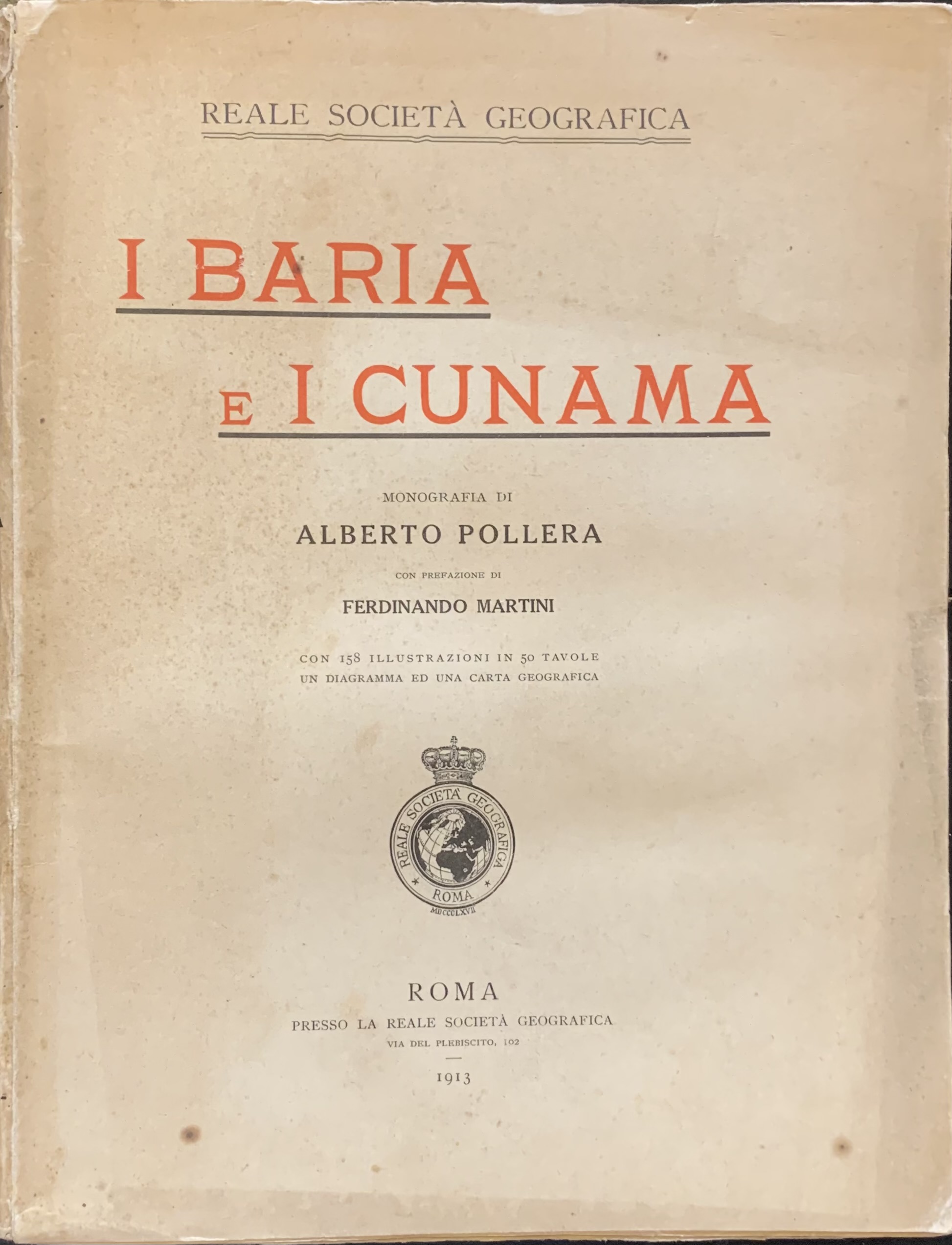 Pollera, Alberto - I Baria e i Cunama   [Reale Società Geografica Roma, 1913] - immagine 1