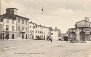 Cartolina d'epoca - Monsummano (Pistoia). Piazza Giuseppe Giusti 1915