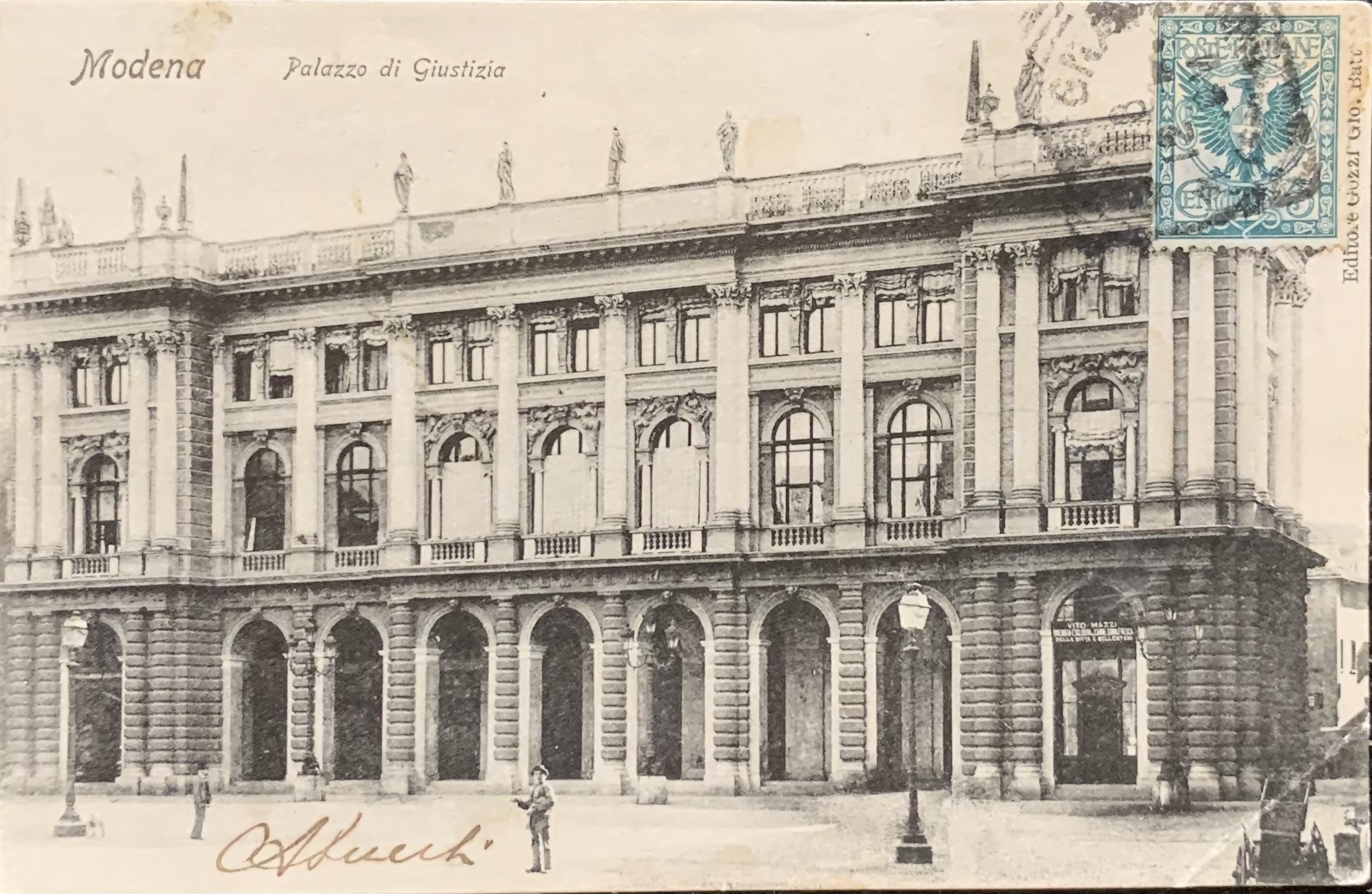 Cartolina d'epoca - Modena. Palazzo di Giustizia 1912 - immagine 1