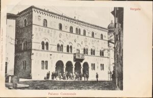 Cartolina d'epoca - Vergato (Bologna). Palazzo Comunale 1913