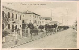 Cartolina d'epoca - Fonte (Treviso). Via Principe Umberto 1931