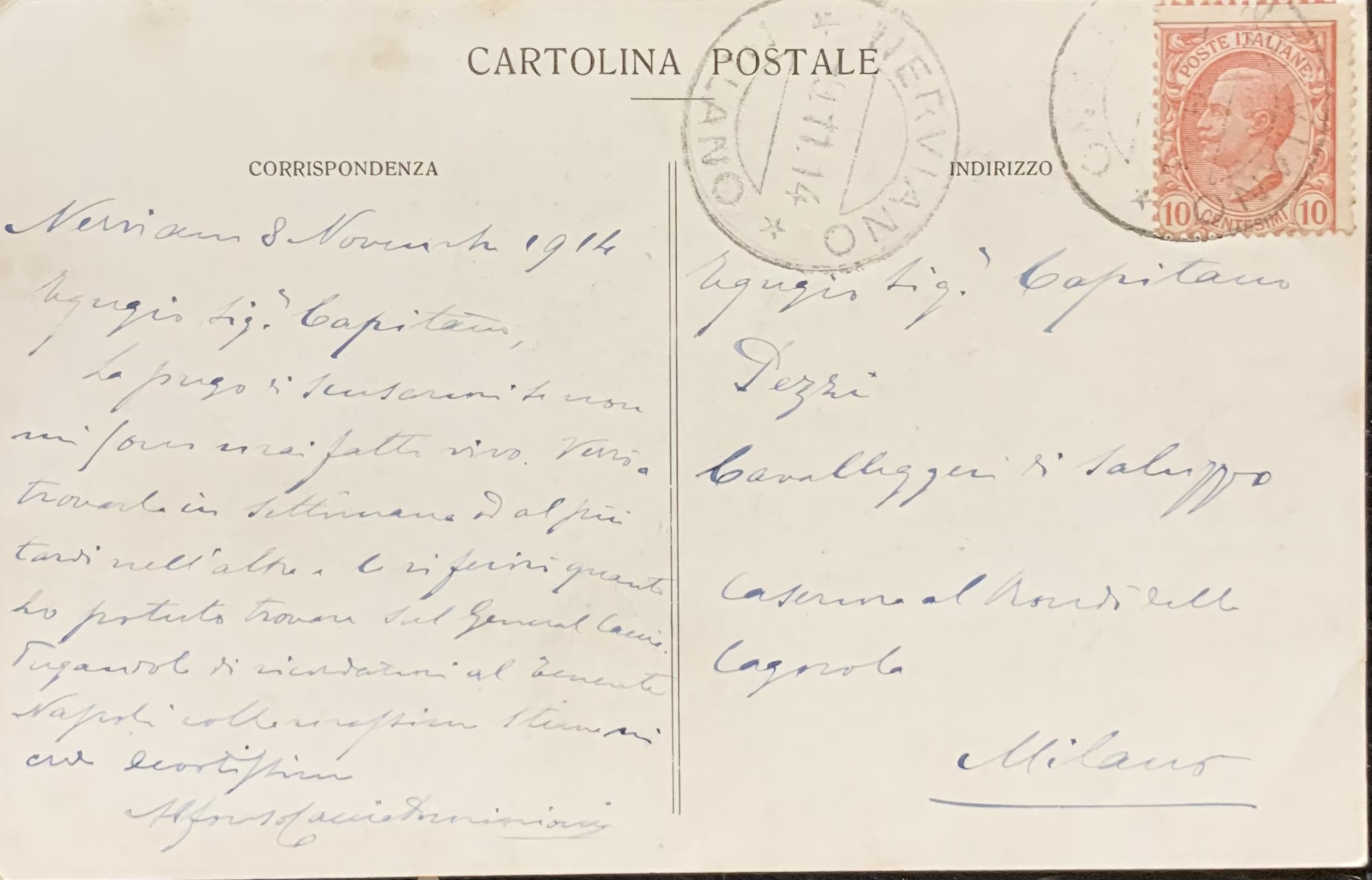 Cartolina d'epoca - Nerviano (Milano). Casa Caccia Dominioni 1914 - immagine 2