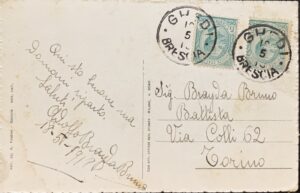 Cartolina d'epoca - Ghedi (Brescia). Viale d'entrata in paese 1918 - immagine 2