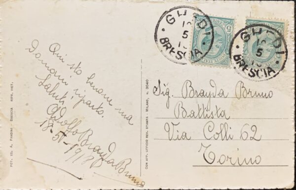 Cartolina d'epoca - Ghedi (Brescia). Viale d'entrata in paese 1918