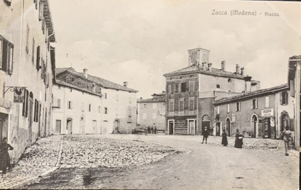 Cartolina d'epoca - Zocca (Modena). Piazza 1909