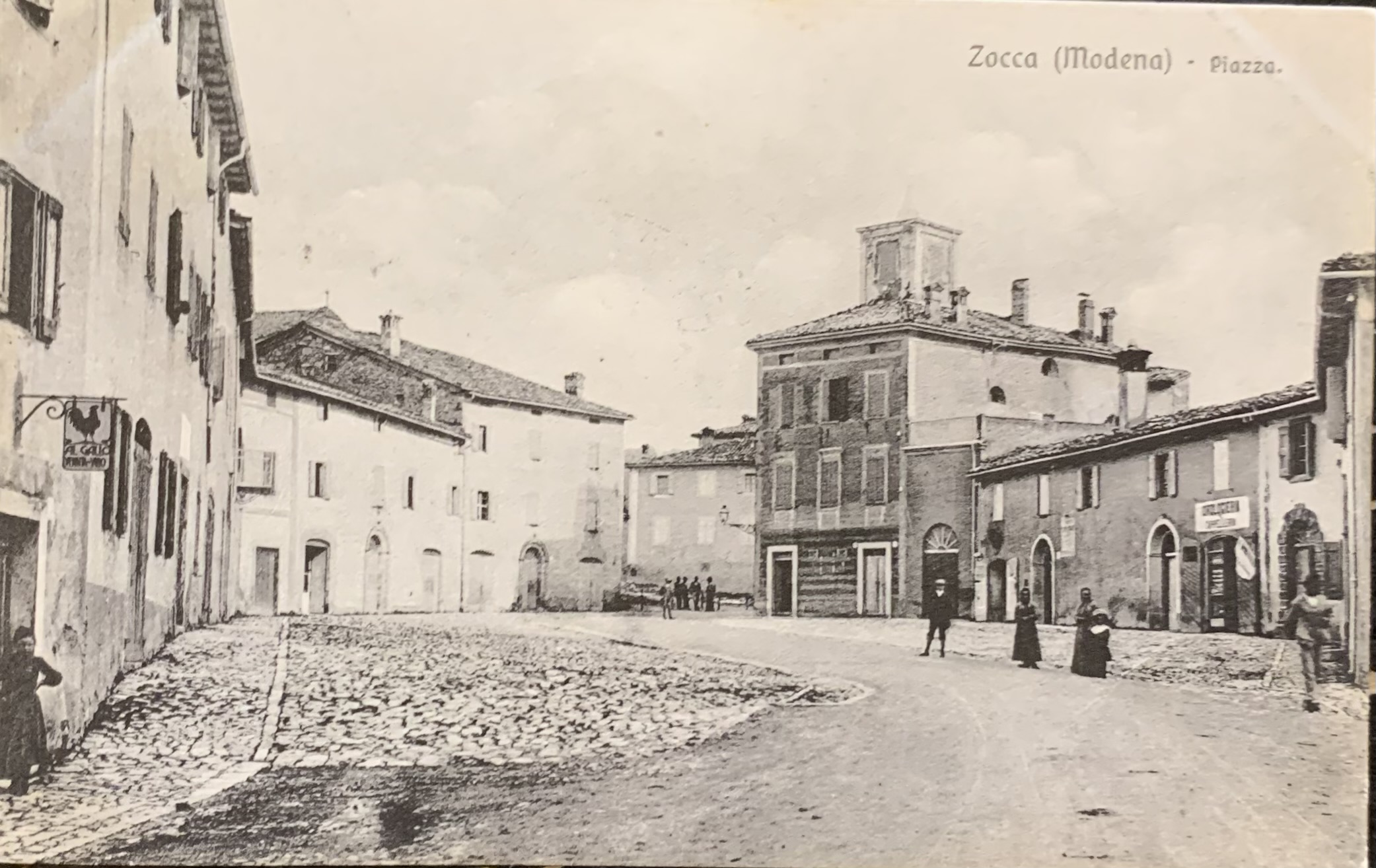 Cartolina d'epoca - Zocca (Modena). Piazza 1909 - immagine 1