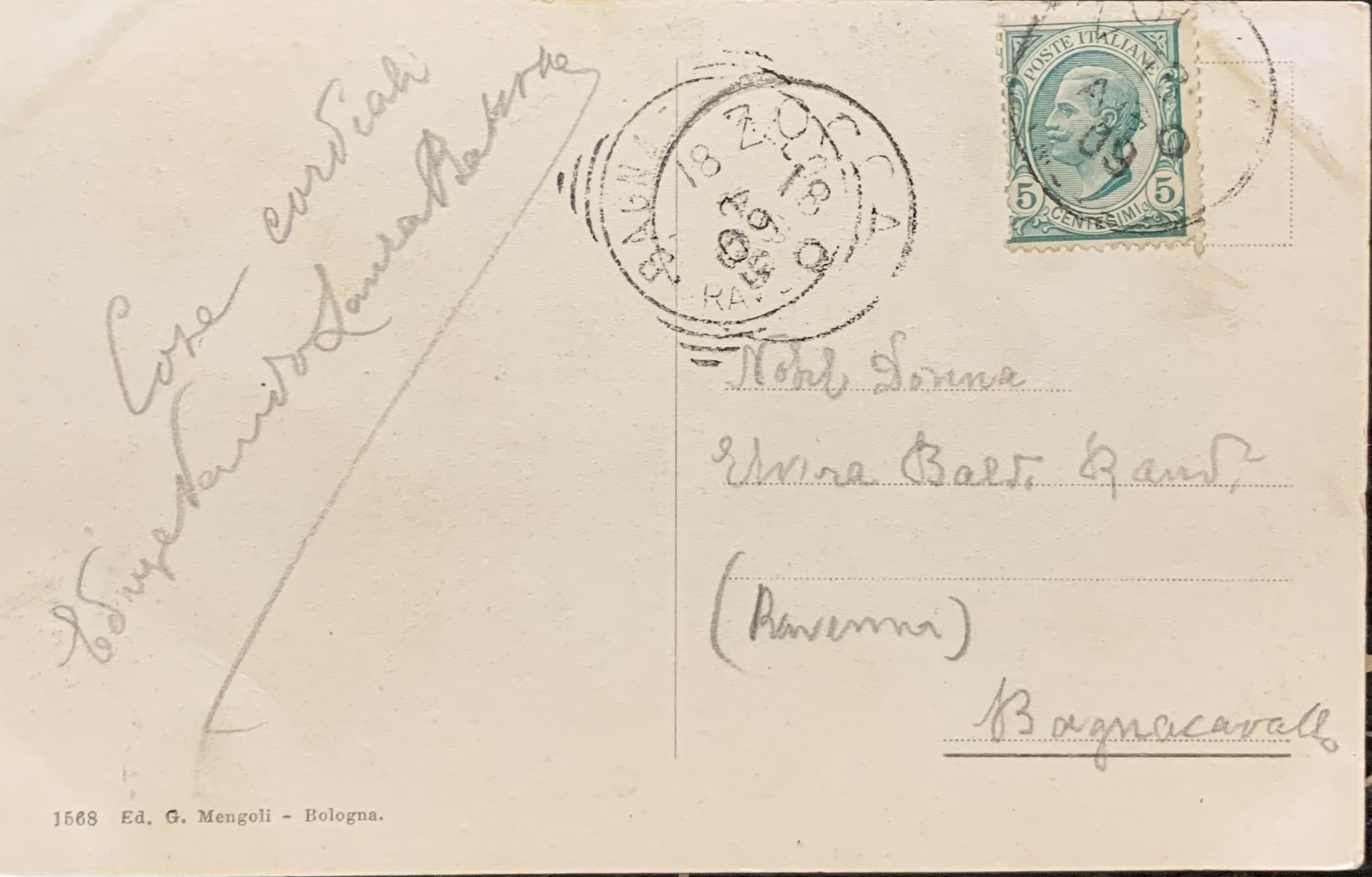 Cartolina d'epoca - Zocca (Modena). Piazza 1909 - immagine 2