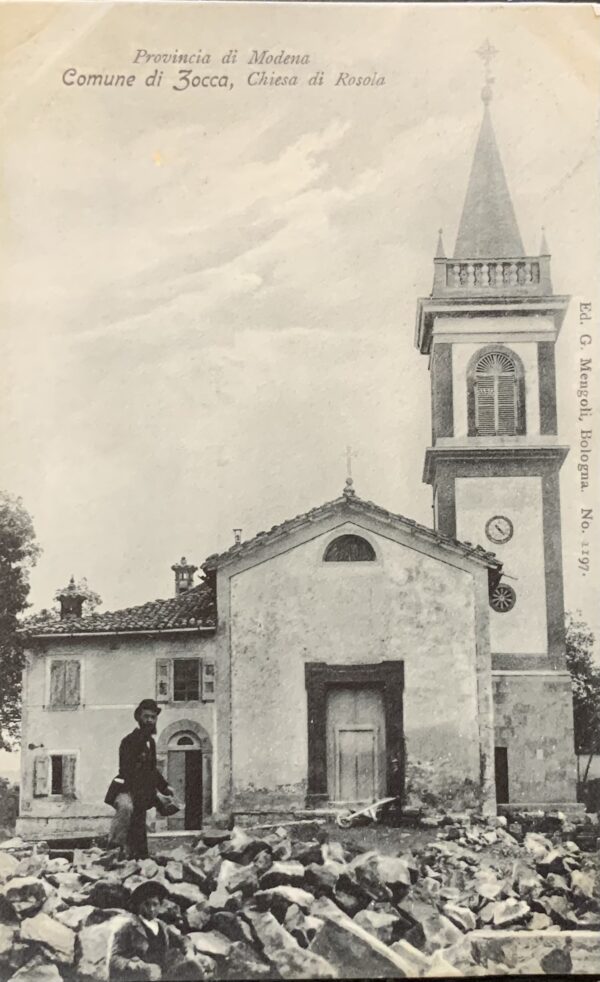 Cartolina d'epoca - Zocca (Modena). Chiesa di Rosola 1909