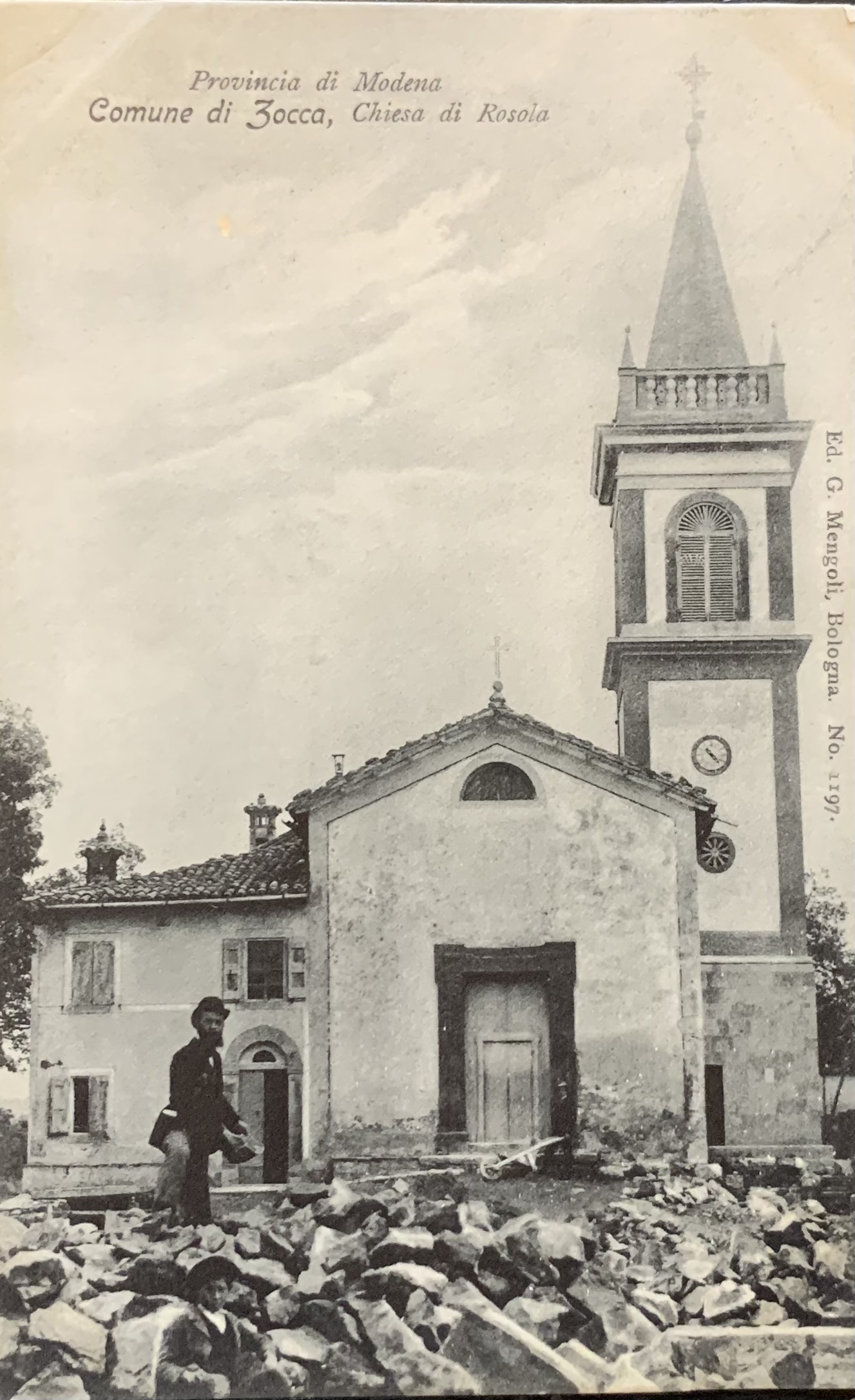 Cartolina d'epoca - Zocca (Modena). Chiesa di Rosola 1909 - immagine 1