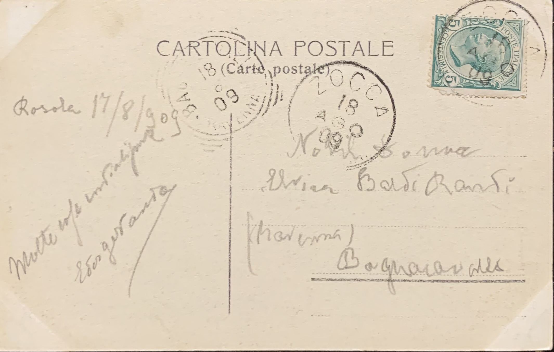 Cartolina d'epoca - Zocca (Modena). Chiesa di Rosola 1909 - immagine 2